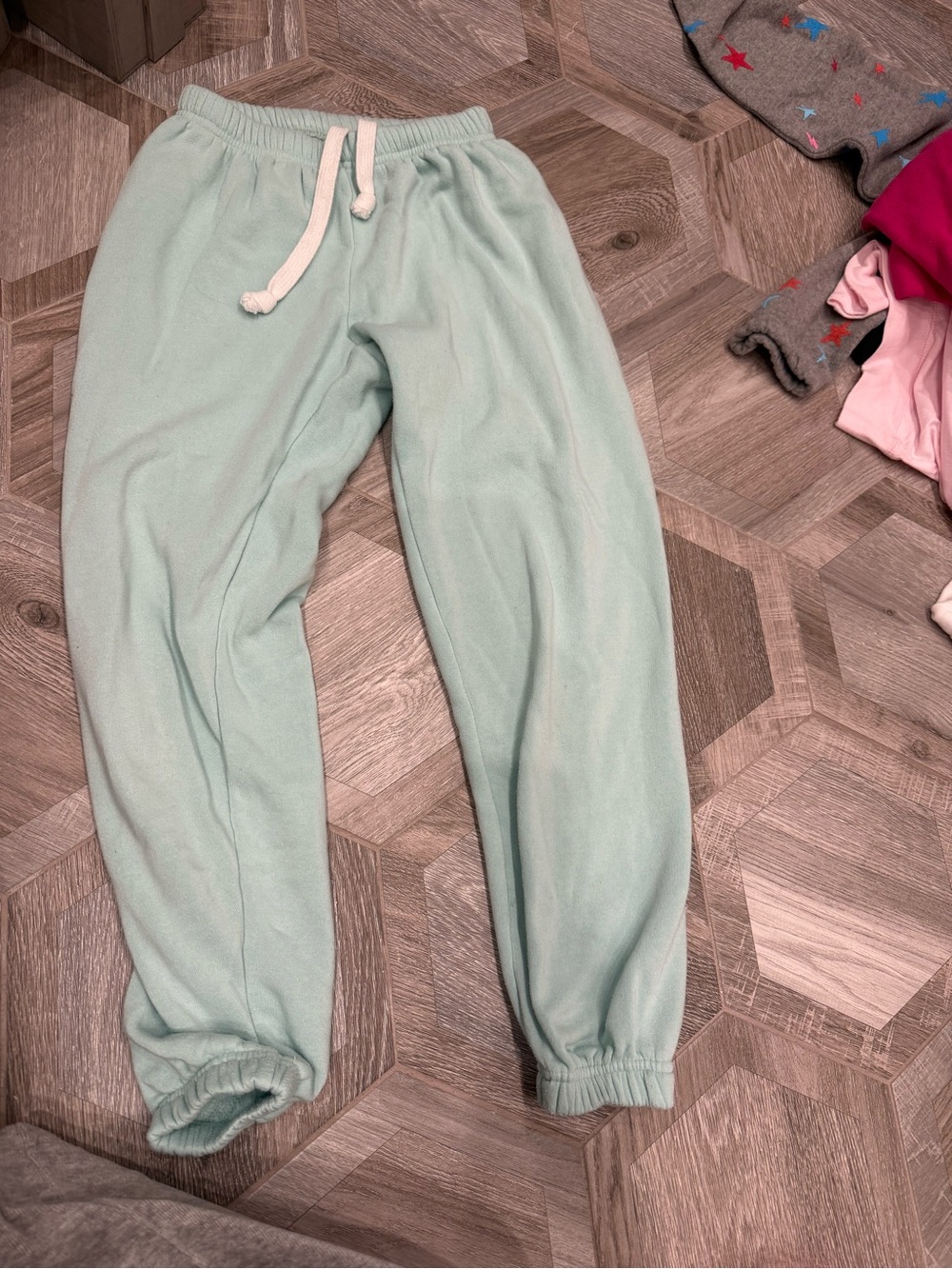 Girls Katie j Mint Green Fleece Jogger Pants